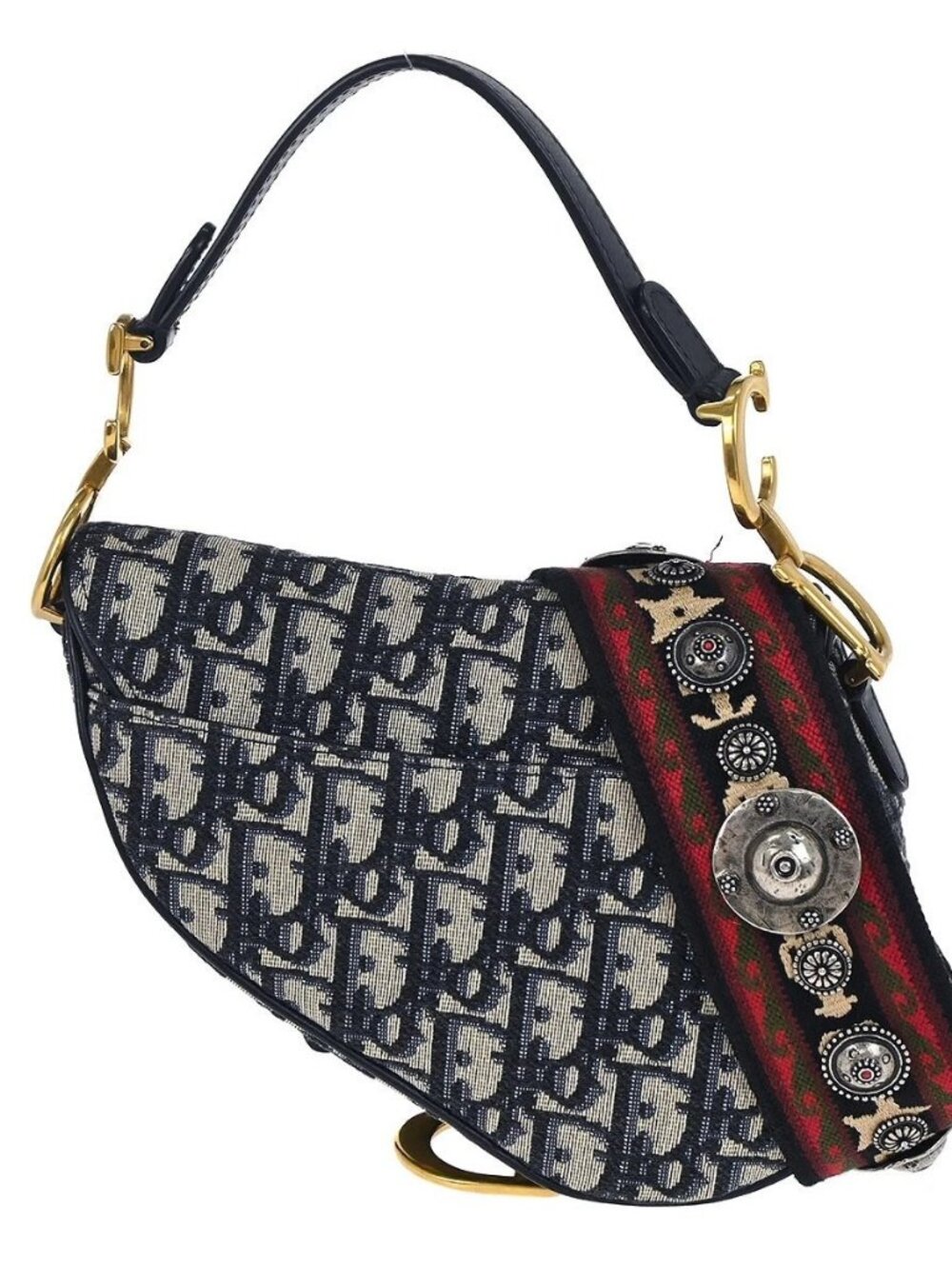 Christian Dior Navy Trotter Oblique Mini Saddle 2way Handbag 05-RU-1118 187711 - Picture 10 of 16